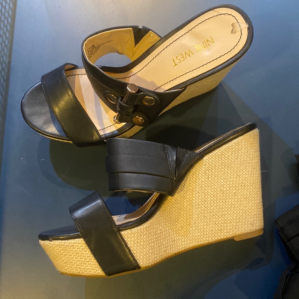 Navy Blue Nine West  wedge heels